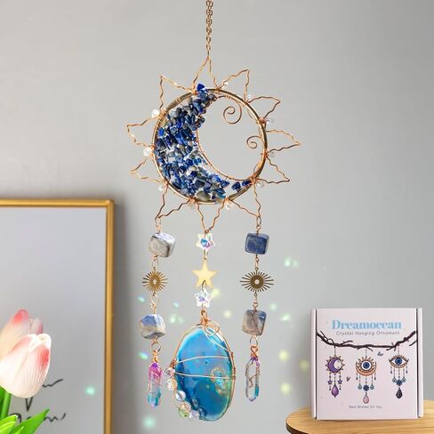 Amethyst Crystal Suncatchers for Windows Hanging Decor Rainbow Sun Catcher for Car Light Catcher Window Wall Garden Outdoor Decoration(Purple) in Saudi Arabia