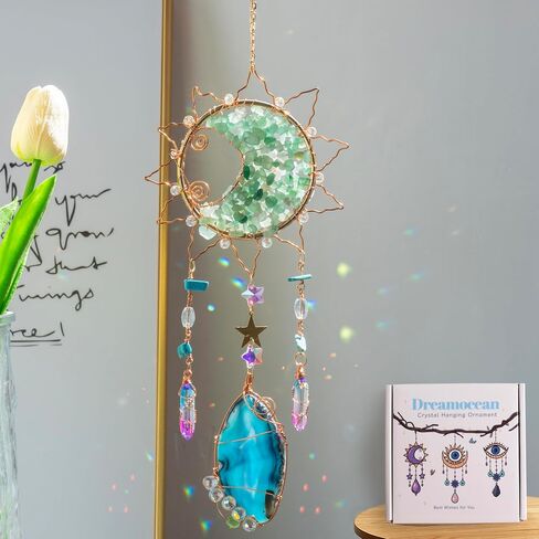 Amethyst Crystal Suncatchers for Windows Hanging Decor Rainbow Sun Catcher for Car Light Catcher Window Wall Garden Outdoor Decoration(Purple) in Saudi Arabia