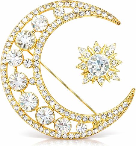 Moon Brooch Elegant Pin Charm Jewelry Gift for Women in Saudi Arabia