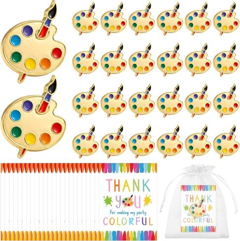 24 Sets Paint Palette and Brush Artist Enamel Lapel Pin Hat Tie Pins with Cards Bags Art Themed Brooches for Graduation Classmates Friends Art Lover Student Teacher Appreciation Gift Supplies in Saudi Arabia