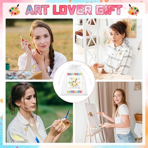 24 Sets Paint Palette and Brush Artist Enamel Lapel Pin Hat Tie Pins with Cards Bags Art Themed Brooches for Graduation Classmates Friends Art Lover Student Teacher Appreciation Gift Supplies in Saudi Arabia