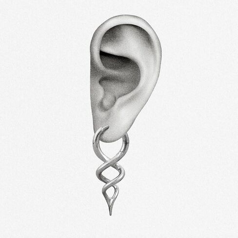 PUNKYOUTH DNA Spiral Dangle Earrings for Women Men, 18G Minimalist Helix Drop Jewelry, Punk Industrial Statement Accessory for Alternative Look in Saudi Arabia