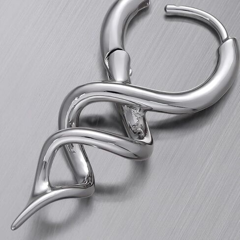 PUNKYOUTH DNA Spiral Dangle Earrings for Women Men, 18G Minimalist Helix Drop Jewelry, Punk Industrial Statement Accessory for Alternative Look in Saudi Arabia