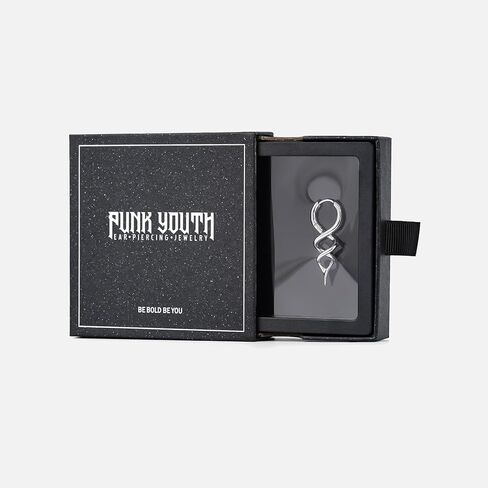 PUNKYOUTH DNA Spiral Dangle Earrings for Women Men, 18G Minimalist Helix Drop Jewelry, Punk Industrial Statement Accessory for Alternative Look in Saudi Arabia