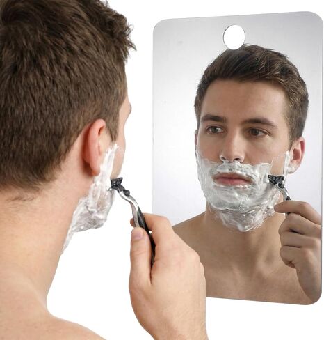 Shatterproof Shower Mirror Fogless for Shaving, 11"X 8" Large Wall Hanging Camp Vanity Mirror Unbreakable Makeup Mirrors Portable Handheld Travel Camping Mirrors for Shave in Saudi Arabia
