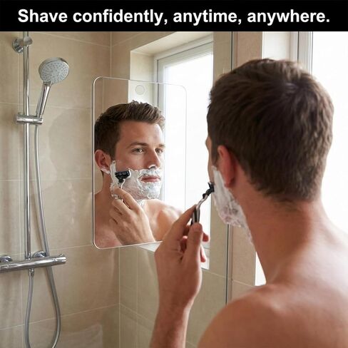 Shatterproof Shower Mirror Fogless for Shaving, 11"X 8" Large Wall Hanging Camp Vanity Mirror Unbreakable Makeup Mirrors Portable Handheld Travel Camping Mirrors for Shave in Saudi Arabia