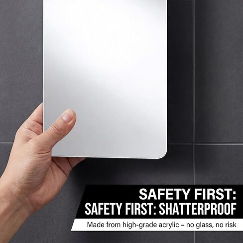 Shatterproof Shower Mirror Fogless for Shaving, 11"X 8" Large Wall Hanging Camp Vanity Mirror Unbreakable Makeup Mirrors Portable Handheld Travel Camping Mirrors for Shave in Saudi Arabia