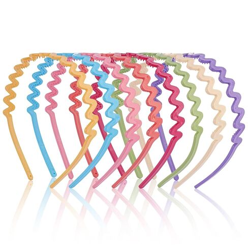 8 Pcs Headbands for Girls, Non-Slip Plastic Wavy Girls Headbands with Teeth for Toddlers, Teens, Multi-Color Zig Zag Stretchy Hair Bands for Girl, Diademas para Niñas Hair Accessories in Saudi Arabia