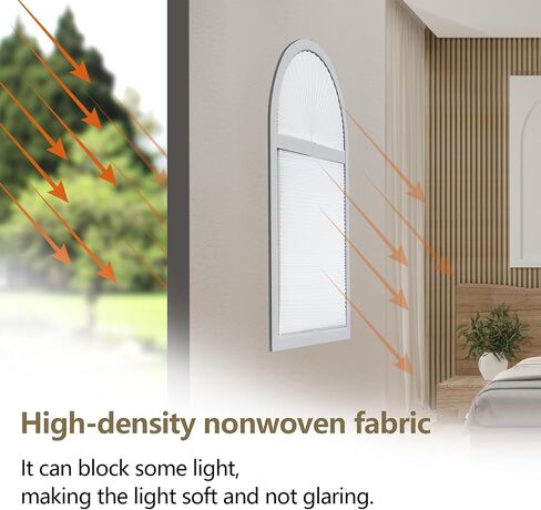 6 Pcs 35 x 94 Inches Temporary Blinds for Indoor Windows, Non-Woven Fabric Pleated Shades, No Drill Cut to Size Sticky Blackout Blinds for Sliding Door, French Door, Office, White in Saudi Arabia
