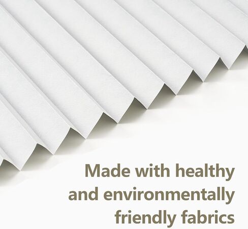 6 Pcs 35 x 94 Inches Temporary Blinds for Indoor Windows, Non-Woven Fabric Pleated Shades, No Drill Cut to Size Sticky Blackout Blinds for Sliding Door, French Door, Office, White in Saudi Arabia