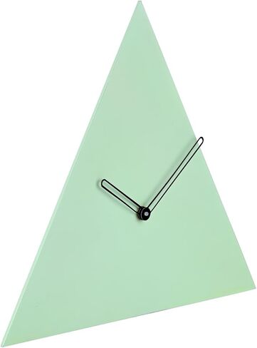 Modern Triangle Wall Clock MDF Wood, Minimalist Design, Green, 30 cm size, Pack of 1, suitable for Living room, Bed Room, Office and Gifiting (Battery not included) in Saudi Arabia