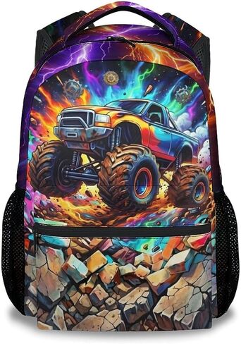 Toddler Backpack - Truck School Bag for Boys - Large Capacity Kids School Bookbag for Kindergarten/Preschool/Elementary (17 Inch) in Saudi Arabia