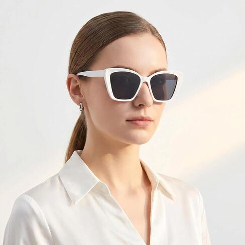 Cat Eye Sunglasses for Women, Large Oversized Wide Frame Retro Chic Shades in Kuwait