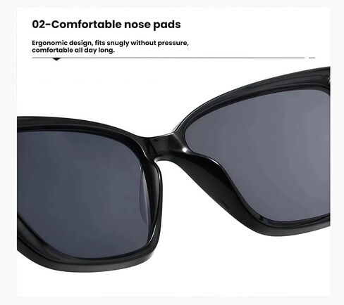 Cat Eye Sunglasses for Women, Large Oversized Wide Frame Retro Chic Shades in Kuwait