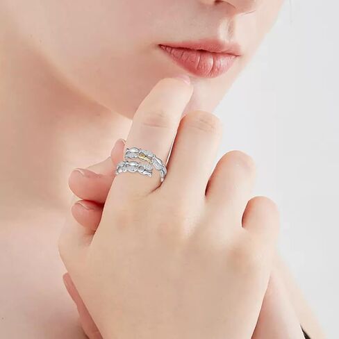 Swim Against The Current Ring 925 Sterling Silver Hope Inspirational Adjustable Rings Fish Jewelry Gifts for Women in Saudi Arabia