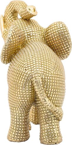 Decorative Resin Elephant Figurine for Home and Bathroom Decor - Ornament Statue for Office Desk, Living Room, or Shelf Styling - Elegant Accent for Entryway and Coffee Table - 7", Gold & Metallic in Kuwait