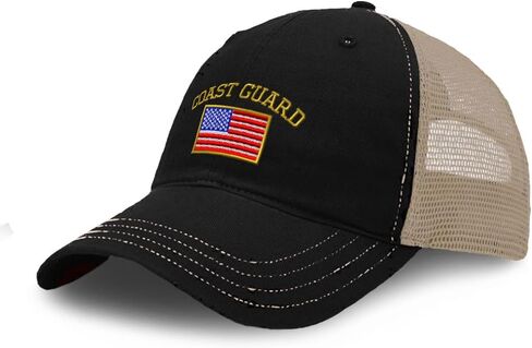 Richardson Soft Mesh Cap Hat Embroidered American Flag Coast Guard Embroidery Trucker Hats for Men & Women in Kuwait
