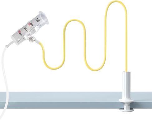 Adjustable Feeding Tube Holder, Hands-Free Gravity Syringe Holder with Flexible Gooseneck Arm and Adjustable Clamp Base, Feeding Tube Stand for Bedside, Home & Travel (Pink) in Kuwait