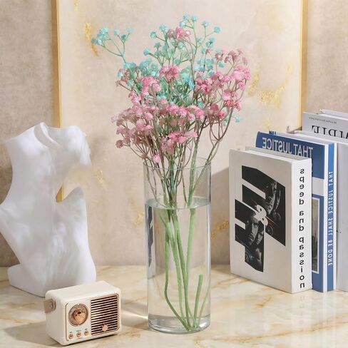 6 Pcs 12 Inch Plastic Cylinder Vase Set - Crystal Clear Acrylic Flower Vase for Wedding Centerpieces, Home Decor, Party Table Arrangements with Shatter-Resistant Design in Kuwait