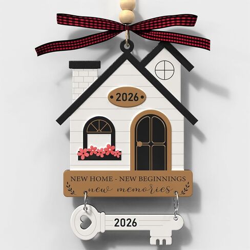 House Warming Gifts New Home - Metal New House Ornament 2026 with Greeting Card, First House Keepsake for Couples, Women, Families - Hanging Ornament for New Apartment, Office, Gift Ready in Saudi Arabia