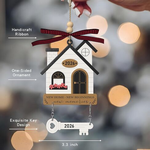 House Warming Gifts New Home - Metal New House Ornament 2026 with Greeting Card, First House Keepsake for Couples, Women, Families - Hanging Ornament for New Apartment, Office, Gift Ready in Saudi Arabia
