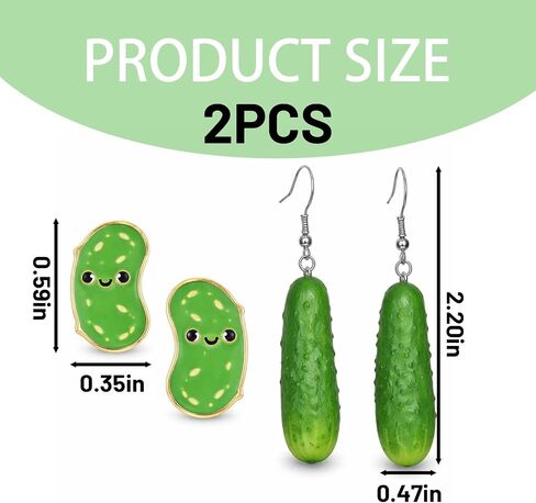 2 PCS Pickle Earrings for Women, Pickleball Earrings, Fun Pickle Gifts for Pickleball Players, Lightweight and Comfortable Dangle Earrings for Everyday Wear in Saudi Arabia