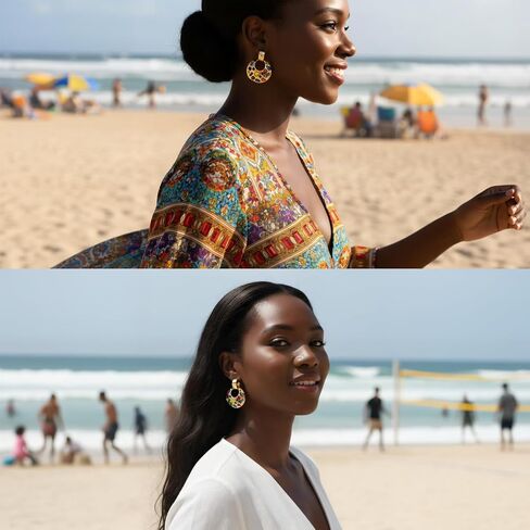 Statement Gold Drop Earrings,Chunky Dangle Door Knocker Earrings with Multicolor Crystal in Saudi Arabia