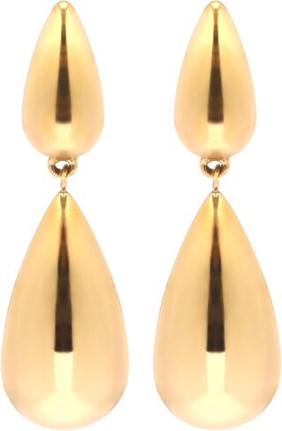 BaubleStar Teardrop Earrings for Women, Stainless Steel Lightweight Hollow Drop Dangle with Matching Studs in Saudi Arabia