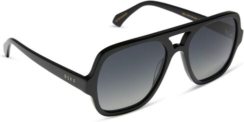 DIFF Layton Oversized Navigator Sunglasses for Women and Men | UV400 Polarized Protection | Black + Grey Gradient in Kuwait