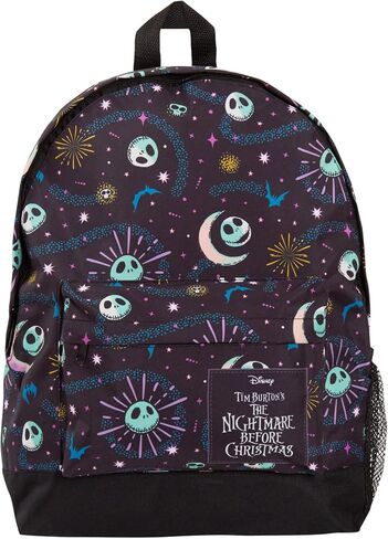 حقيبة ظهر The Nightmare Before Christmas للأطفال والكبار ذات سعة كبيرة حقيبة مدرسية من Jack Skellington College، سوداء، مقاس واحد، حقيبة ظهر in Kuwait