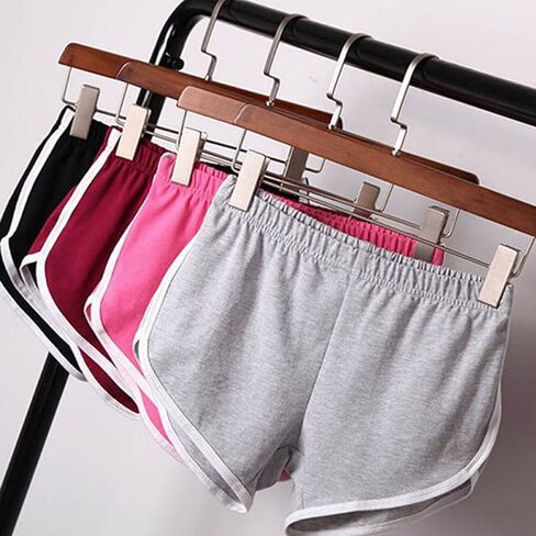 PartyKindom Women’s Yoga Shorts and Beach Shorts 5pcs, Cotton Blend, Mixed Colors, Size S, Activewear for Summer Sports and Leisure Random Color in Kuwait