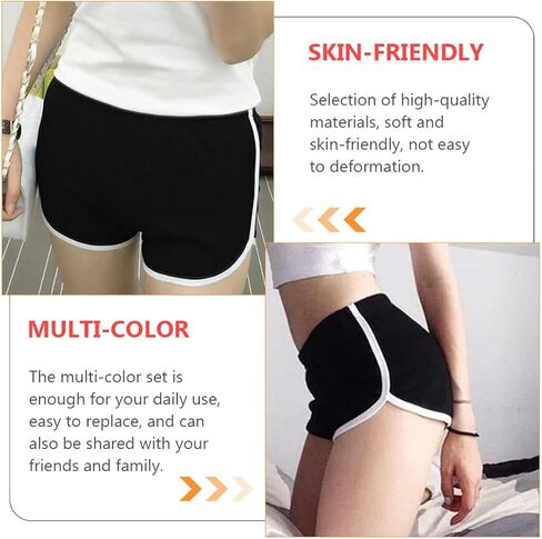 PartyKindom Women’s Yoga Shorts and Beach Shorts 5pcs, Cotton Blend, Mixed Colors, Size S, Activewear for Summer Sports and Leisure Random Color in Kuwait