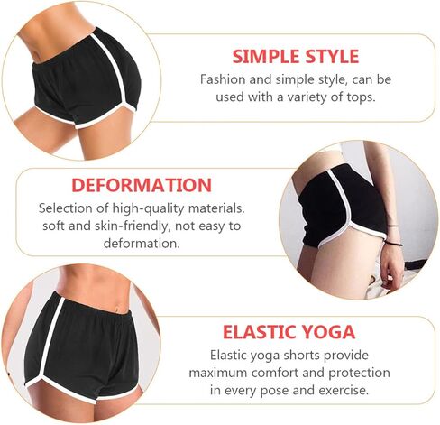 PartyKindom Women’s Yoga Shorts and Beach Shorts 5pcs, Cotton Blend, Mixed Colors, Size S, Activewear for Summer Sports and Leisure Random Color in Kuwait