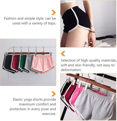 PartyKindom Women’s Yoga Shorts and Beach Shorts 5pcs, Cotton Blend, Mixed Colors, Size S, Activewear for Summer Sports and Leisure Random Color in Kuwait