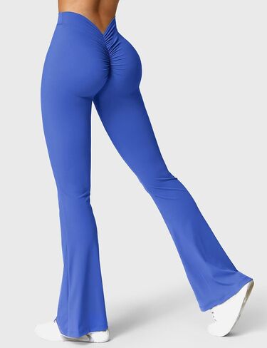 Scrunch Flare Leggings Daze V Back Butt Lifting Wide Leg High Waist 31.5" Gym Workout Yoga Pants in Kuwait