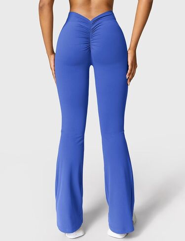 Scrunch Flare Leggings Daze V Back Butt Lifting Wide Leg High Waist 31.5" Gym Workout Yoga Pants in Kuwait