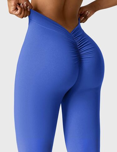 Scrunch Flare Leggings Daze V Back Butt Lifting Wide Leg High Waist 31.5" Gym Workout Yoga Pants in Kuwait