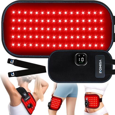 Red Light Therapy for Body, 3000mAh Cordless Infrared Light Therapy Pad, 240 Beads Portable 10Hz & 5 Modes 660nm 850nm Heating Light Therapy Wrap Belt for Back Knee Leg Hands Feet Women Men in Saudi Arabia