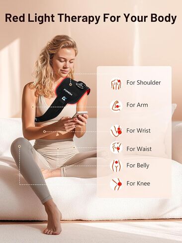 Red Light Therapy for Body, 3000mAh Cordless Infrared Light Therapy Pad, 240 Beads Portable 10Hz & 5 Modes 660nm 850nm Heating Light Therapy Wrap Belt for Back Knee Leg Hands Feet Women Men in Saudi Arabia
