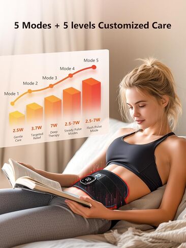 Red Light Therapy for Body, 3000mAh Cordless Infrared Light Therapy Pad, 240 Beads Portable 10Hz & 5 Modes 660nm 850nm Heating Light Therapy Wrap Belt for Back Knee Leg Hands Feet Women Men in Saudi Arabia