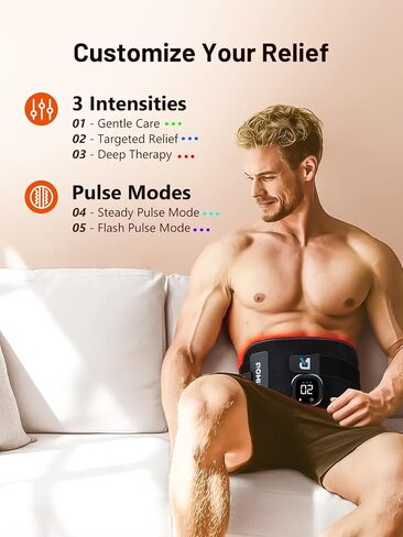 Red Light Therapy for Body, 3000mAh Cordless Infrared Light Therapy Pad, 240 Beads Portable 10Hz & 5 Modes 660nm 850nm Heating Light Therapy Wrap Belt for Back Knee Leg Hands Feet Women Men in Saudi Arabia