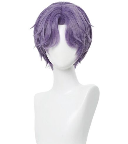 Men's Short Mixed Purple Hair Wig Male Anime Costume Wigs Heat Resistant Synthetic Wig for Cosplay Halloween in Saudi Arabia