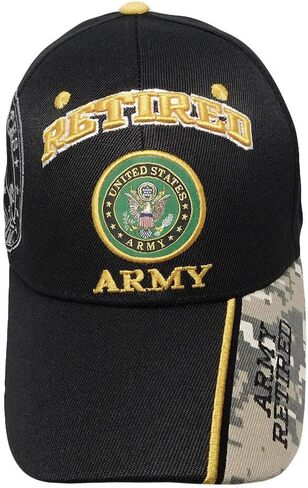 Officially Licensed Army Vet Veteran Retired Army Emblem Black Cap Hat in Saudi Arabia