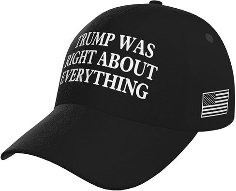 Trump was Right About Everything Hat MAGA Donald Trump 2024 45-47 with USA Flag Baseball Cap Black in Saudi Arabia