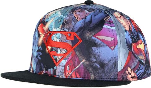 DC Comics Superman Logo Baseball Hat Adult Fighting Scenes Sublimated Adjustable Snapback Cap Multicolored in Kuwait