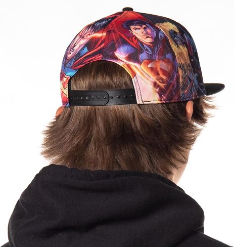 DC Comics Superman Logo Baseball Hat Adult Fighting Scenes Sublimated Adjustable Snapback Cap Multicolored in Kuwait