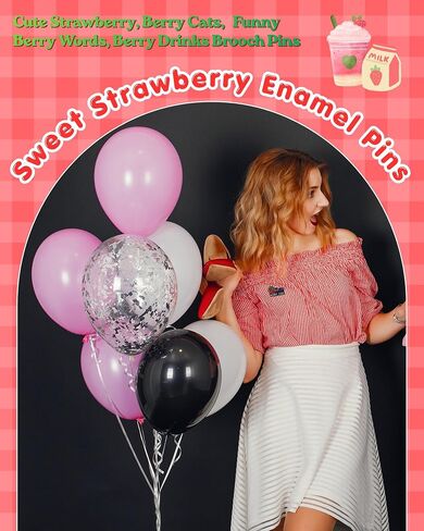 20pcs Strawberry Enamel Pins Bulk with Storage Bag Kawaii Funny Berry Lapel Pins for Backpacks Jackets Hats Cute Cartoon Fruit Strawberry Enamel Pins for Women Christmas Birthday Graduation Gifts Sweet Strawberry Theme Party Favors in Saudi Arabia