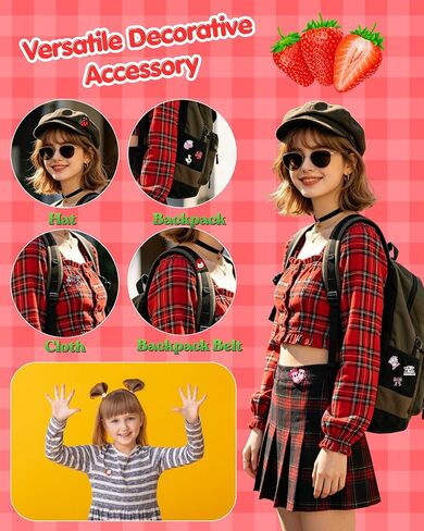 20pcs Strawberry Enamel Pins Bulk with Storage Bag Kawaii Funny Berry Lapel Pins for Backpacks Jackets Hats Cute Cartoon Fruit Strawberry Enamel Pins for Women Christmas Birthday Graduation Gifts Sweet Strawberry Theme Party Favors in Saudi Arabia
