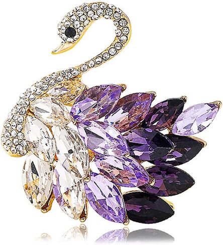 Elegant Rhinestone Swan Brooches Pin Crystal Swan Brooch Lapel Pins for Women Fashion in Kuwait