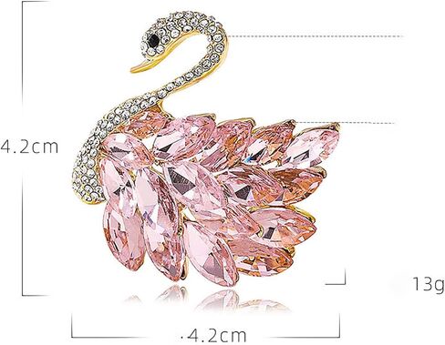Elegant Rhinestone Swan Brooches Pin Crystal Swan Brooch Lapel Pins for Women Fashion in Saudi Arabia